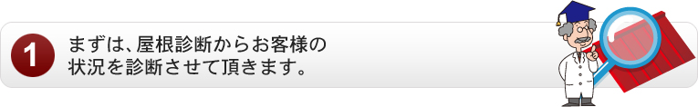 まずは、屋根診断からお客様の屋根の状況を診断させて頂きます。